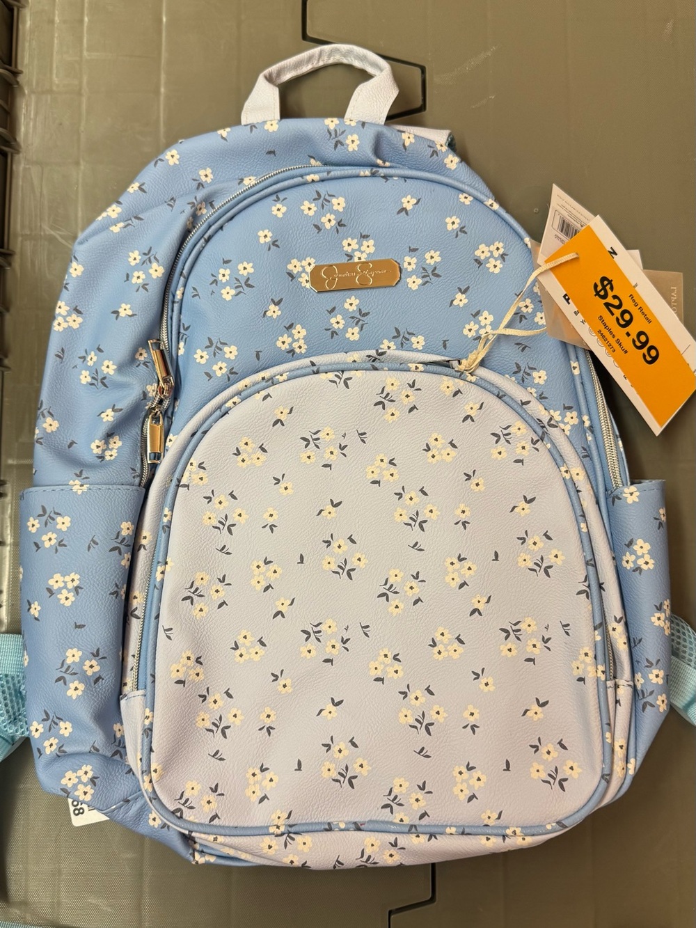Light Blue Floral Kids Backpack - Charming School Bag